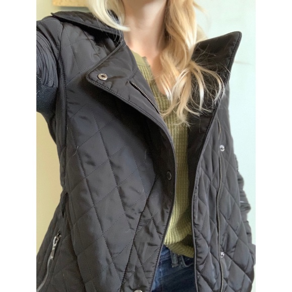 XS, BCBGMaxAzria, black quilted winter jacket - Picture 2 of 16